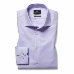 Alternative view of Moss Bros Moss Slim Fit Lilac Dobby Stretch Shirt