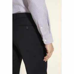 Moss Bros Tailored Fit Taupe Puppytooth Single Cuff Shirt -Moss Bros shop unnamed file 294