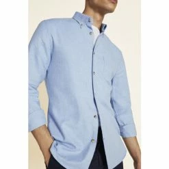 Moss Bros Moss Slim Fit Blue Brushed Shirt 9 Moss Bros Moss Slim Fit Blue Brushed Shirt -Moss Bros shop unnamed file 311
