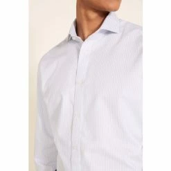 Moss Bros Tailored Fit Sky Blue Single Cuff Twill Stripe Non-Iron Shirt 7 Moss Bros Tailored Fit Sky Blue Single Cuff Twill Stripe Non-Iron Shirt -Moss Bros shop unnamed file 324
