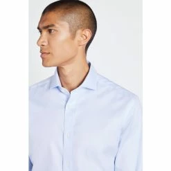 Alternative view of Moss Bros Moss Tailored Fit Sky Single Cuff Dobby Shirt