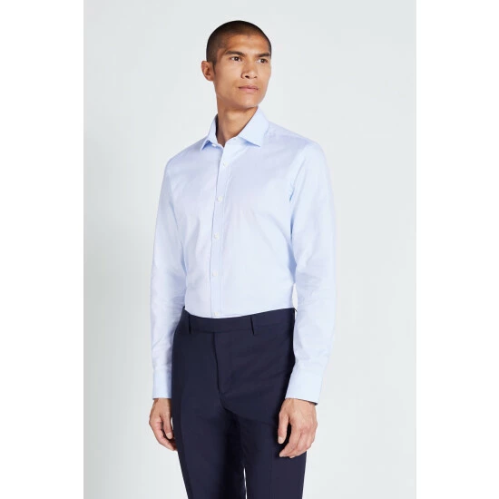 Moss Bros Moss Tailored Fit Skytwill Zero Iron Shirt 1 Moss Bros Moss Tailored Fit Skytwill Zero Iron Shirt