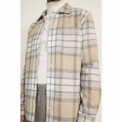 Alternative view of Moss Bros Moss Tailored Fit Neutral Check Overshirt