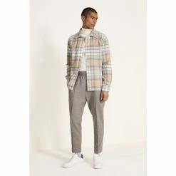 Moss Bros Moss Tailored Fit Neutral Check Overshirt 6 Moss Bros Moss Tailored Fit Neutral Check Overshirt -Moss Bros shop unnamed file 351