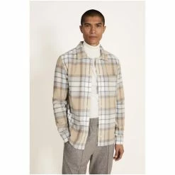 Moss Bros Moss Tailored Fit Neutral Check Overshirt 7 Moss Bros Moss Tailored Fit Neutral Check Overshirt -Moss Bros shop unnamed file 352