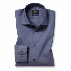 Moss Bros Moss Blue Slim Fit French Navy Stretch Shirt 8 Moss Bros Moss Blue Slim Fit French Navy Stretch Shirt -Moss Bros shop unnamed file 356