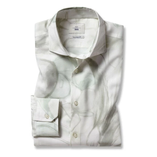 unnamed-file-358.jpg Moss Bros Moss Tailored Fit Sage Green Floral Shirt -Moss Bros shop unnamed file 358