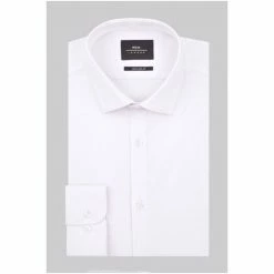 Moss Bros Moss Extra Slim Fit White Single Cuff Stretch Shirt -Moss Bros shop unnamed file 37