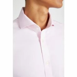 Alternative view of Moss Bros Pink Tailored Fit Non-Iron Shirt