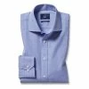 Moss Bros Moss Mens Blue Regular Fit Check Shirt