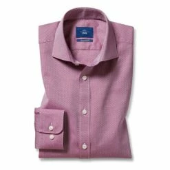 Moss Bros Red Tailored Fit Berry Single Cuff Alfeo Dobby Shirt 8 Moss Bros Red Tailored Fit Berry Single Cuff Alfeo Dobby Shirt -Moss Bros shop unnamed file 402