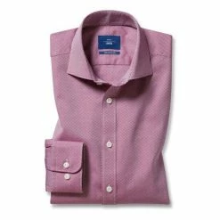 Moss Bros Red Tailored Fit Berry Single Cuff Alfeo Dobby Shirt 9 Moss Bros Red Tailored Fit Berry Single Cuff Alfeo Dobby Shirt -Moss Bros shop unnamed file 403
