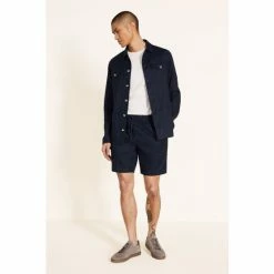 Alternative view of Moss Bros Moss Navy Linen Safari Shirt