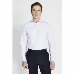 Moss Bros Tailored Fit Lilac Purple Oxford Shirt