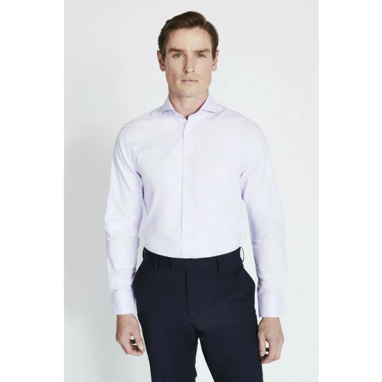 Moss Bros Tailored Fit Lilac Purple Oxford Shirt 1 Moss Bros Tailored Fit Lilac Purple Oxford Shirt