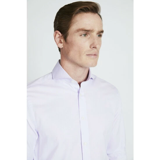 Moss Bros Tailored Fit Lilac Purple Oxford Shirt 2 Moss Bros Tailored Fit Lilac Purple Oxford Shirt - Image 2