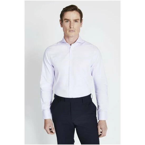 Moss Bros Tailored Fit Lilac Purple Oxford Shirt 4 Moss Bros Tailored Fit Lilac Purple Oxford Shirt - Image 4