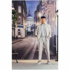 Moss Bros Moss Oatmeal Linen Overshirt -Moss Bros shop unnamed file 453