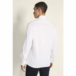 Alternative view of Moss Bros Moss White Knit Popover Tailored Fit Shirt