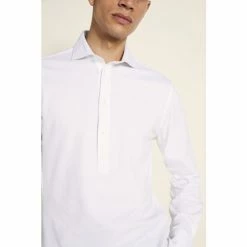 Moss Bros Moss White Knit Popover Tailored Fit Shirt 8 Moss Bros Moss White Knit Popover Tailored Fit Shirt -Moss Bros shop unnamed file 456