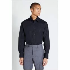 Moss Bros Moss Regular Fit Black Non Iron Shirt -Moss Bros shop unnamed file 46