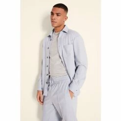 Moss Bros Moss Pale Blue Overshirt