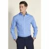 Moss Bros Blue Regular Fit Poplin Shirt