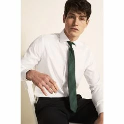 Alternative view of Moss Bros Moss White Tailored Fit Arrow Weave Zero Iron Shirt