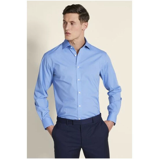 unnamed-file-48.jpg Moss Bros Blue Regular Fit Poplin Shirt -Moss Bros shop unnamed file 48