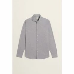 Moss Bros Grey Tailored Fit Knitted Overshirt