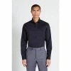 Moss Bros Moss Black Tailored Fit Stretch Shirt