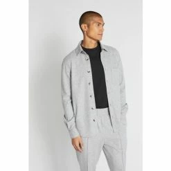 Moss Bros Moss Light Grey Shacket