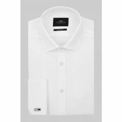 Moss Bros Moss Extra Slim Fit White Double Cuff Shirt