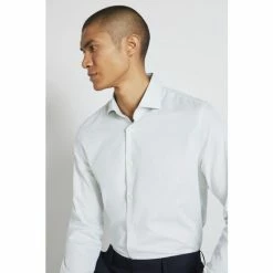 Alternative view of Moss Bros Moss Green Tailored Fit Egyptian Cotton Twill Shirt