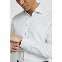 Moss Bros Moss Green Tailored Fit Egyptian Cotton Twill Shirt -Moss Bros shop unnamed file 513
