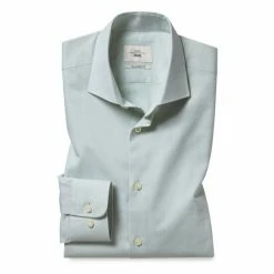 Moss Bros Moss Green Tailored Fit Egyptian Cotton Twill Shirt -Moss Bros shop unnamed file 514