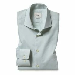 Moss Bros Moss Green Tailored Fit Egyptian Cotton Twill Shirt -Moss Bros shop unnamed file 515