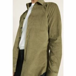 Moss Bros Moss Slim Fit Khaki Cord Shirt 3 Moss Bros Moss Slim Fit Khaki Cord Shirt -Moss Bros shop unnamed file 519