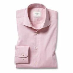 Moss Bros Moss Pink Tailored Fit Egyptian Cotton Twill Shirt