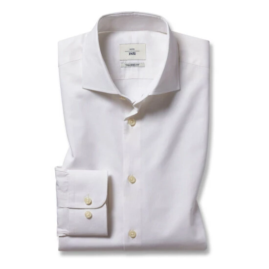 Moss Bros Moss White Tailored Fit Egyption Cotton Ivory Twill Shirt 1 Moss Bros Moss White Tailored Fit Egyption Cotton Ivory Twill Shirt
