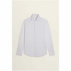 Alternative view of Moss Bros Moss White Tailored Fit Jersey Popover Shirt