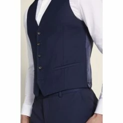 Alternative view of Moss Bros Moss London Ink Blue Skinny Fit Suit: Waistcoat