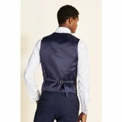 Alternative view of Moss Bros Moss Blue Tailored Fit Ink Stretch Suit: Waistcoat