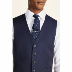 Moss Bros Moss Blue Tailored Fit Ink Stretch Suit: Waistcoat -Moss Bros shop unnamed file 559