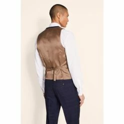 Alternative view of Moss Bros Moss Skinny/Slim Fit Navy Check Suit: Waistcoat