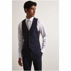 Moss Bros Moss Skinny/Slim Fit Navy Check Suit: Waistcoat 9 Moss Bros Moss Skinny/Slim Fit Navy Check Suit: Waistcoat -Moss Bros shop unnamed file 567