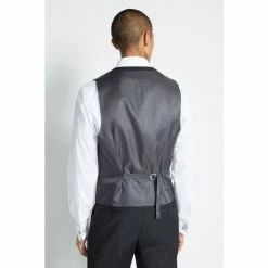 Moss Bros Moss Skinny Fit Black Stretch Suit: Waistcoat -Moss Bros shop unnamed file 570