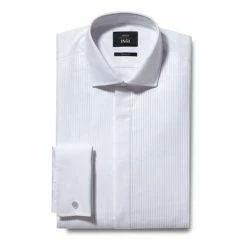 Moss Bros White Tailored Fit Pleated Dress Shirt 5 Moss Bros White Tailored Fit Pleated Dress Shirt -Moss Bros shop unnamed file 58