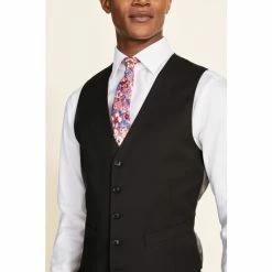 Moss Bros Moss Tailored Fit Black Stretch Suit: Waistcoat 2 Moss Bros Moss Tailored Fit Black Stretch Suit: Waistcoat -Moss Bros shop unnamed file 585