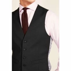 Moss Bros Moss Tailored Fit Charcoal Grey Stretch Suit: Waistcoat -Moss Bros shop unnamed file 629